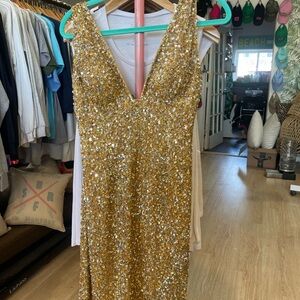 Gold Sequin Evening Dress